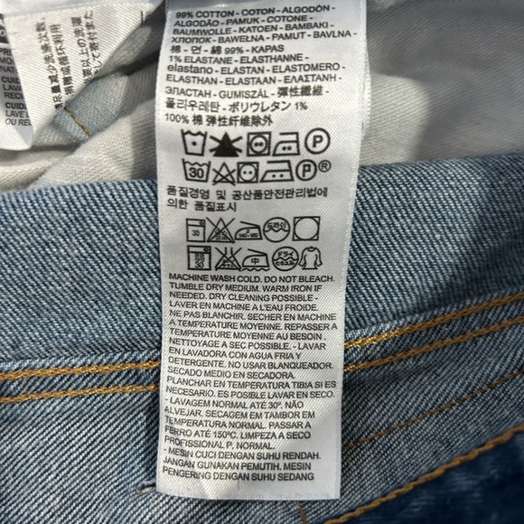 Levi’s 501 jeans w44 L30 men’s blue denim button fly vintage - Picture 7 of 8